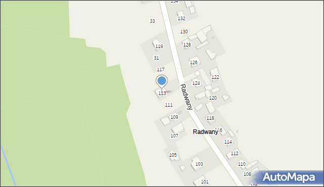 Wysiołek Luborzycki, Radwany, 115, mapa Wysiołek Luborzycki