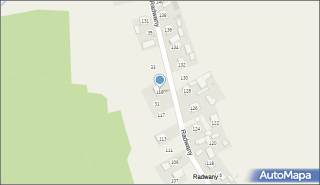 Wysiołek Luborzycki, Radwany, 119, mapa Wysiołek Luborzycki