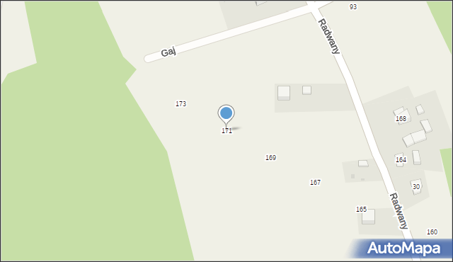 Wysiołek Luborzycki, Radwany, 171, mapa Wysiołek Luborzycki