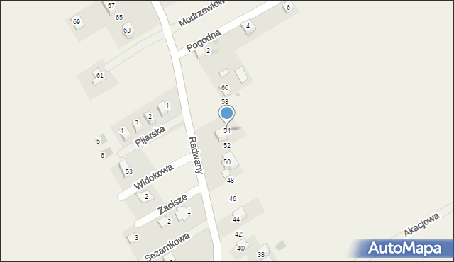 Wysiołek Luborzycki, Radwany, 54, mapa Wysiołek Luborzycki