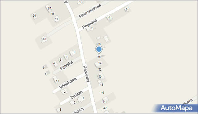 Wysiołek Luborzycki, Radwany, 56, mapa Wysiołek Luborzycki