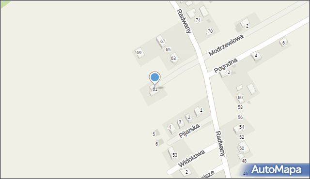 Wysiołek Luborzycki, Radwany, 61, mapa Wysiołek Luborzycki