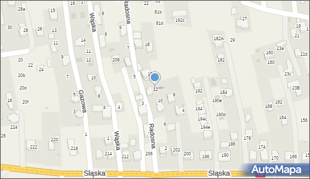 Zabierzów, Radosna, 12, mapa Zabierzów