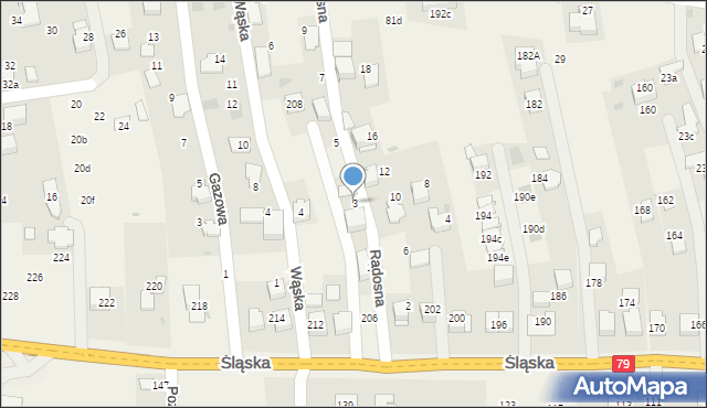 Zabierzów, Radosna, 3, mapa Zabierzów