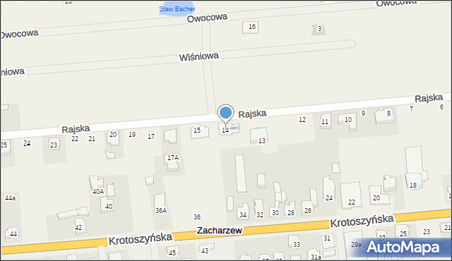 Zacharzew, Rajska, 14, mapa Zacharzew