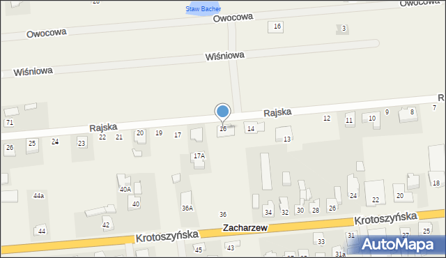 Zacharzew, Rajska, 16, mapa Zacharzew