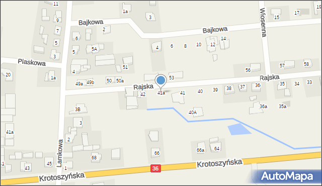 Zacharzew, Rajska, 41a, mapa Zacharzew