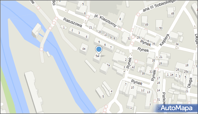 Żagań, Ratuszowa, 6a, mapa Żagań