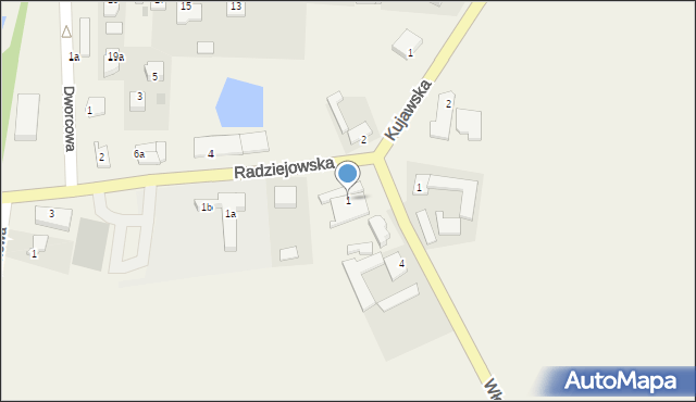 Zakrzewo, Radziejowska, 1, mapa Zakrzewo
