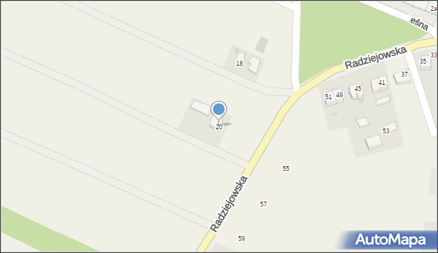 Zakrzewo, Radziejowska, 20, mapa Zakrzewo