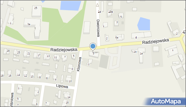 Zakrzewo, Radziejowska, 3, mapa Zakrzewo