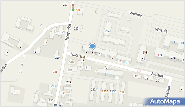 Zalasewo, Radosna, 3, mapa Zalasewo