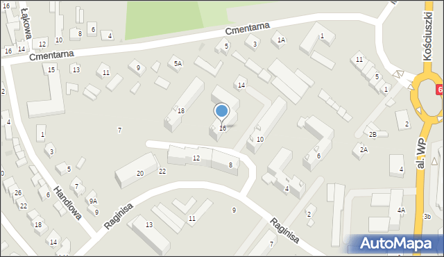 Zambrów, Raginisa Władysława, mjr., 16, mapa Zambrów