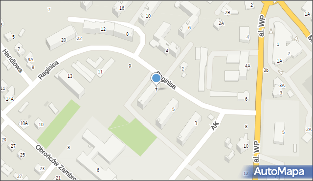 Zambrów, Raginisa Władysława, mjr., 7, mapa Zambrów