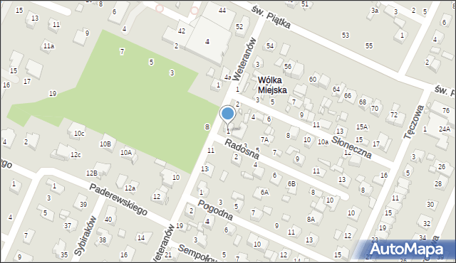 Zamość, Radosna, 1, mapa Zamościa