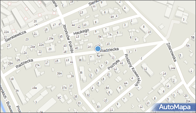 Zamość, Radziecka, 7A, mapa Zamościa