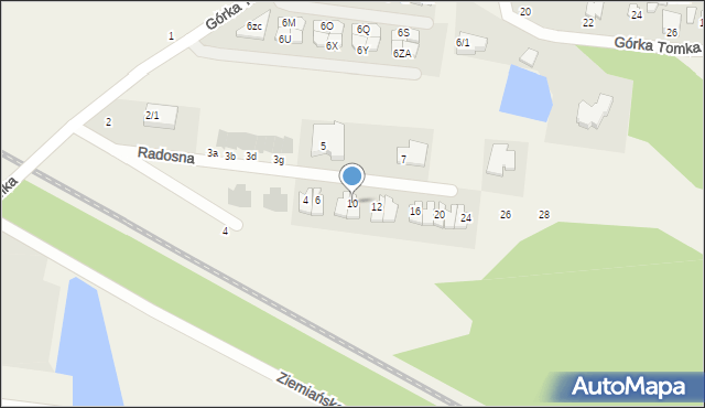 Zaścianki, Radosna, 10, mapa Zaścianki