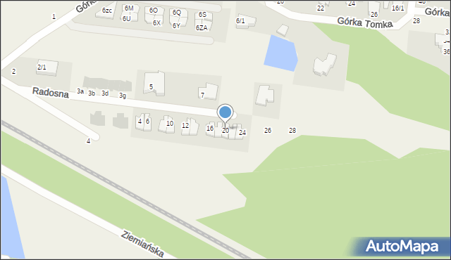 Zaścianki, Radosna, 20, mapa Zaścianki