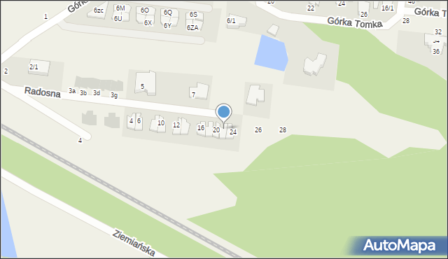 Zaścianki, Radosna, 22, mapa Zaścianki