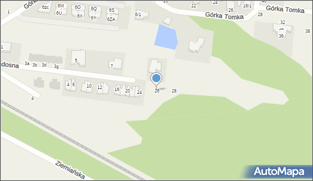 Zaścianki, Radosna, 26, mapa Zaścianki