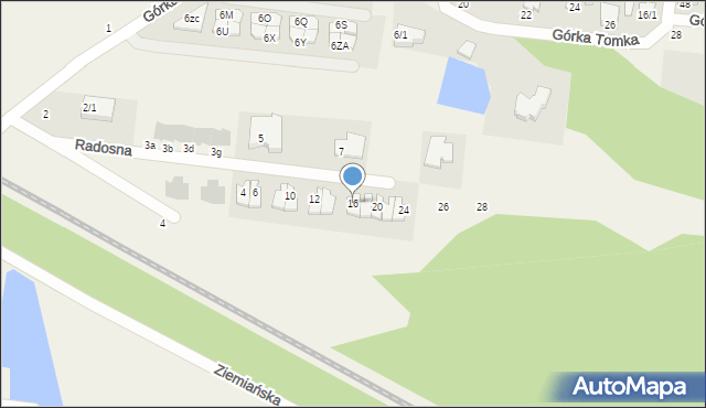 Zaścianki, Radosna, 16, mapa Zaścianki