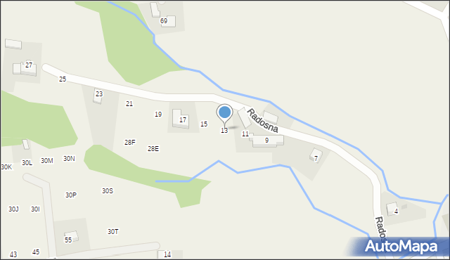 Zawadka, Radosna, 13, mapa Zawadka