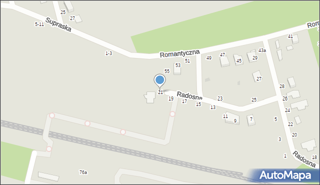 Zgierz, Radosna, 21, mapa Zgierz