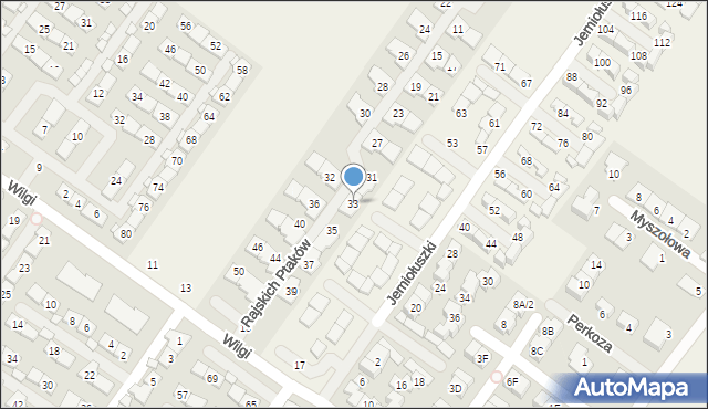Zgorzała, Rajskich Ptaków, 33, mapa Zgorzała