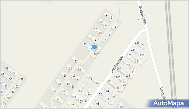 Zgorzała, Rajskich Ptaków, 9, mapa Zgorzała