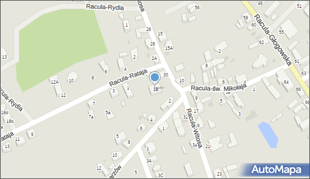 Zielona Góra, Racula-Rataja Macieja, 1B, mapa Zielona Góra