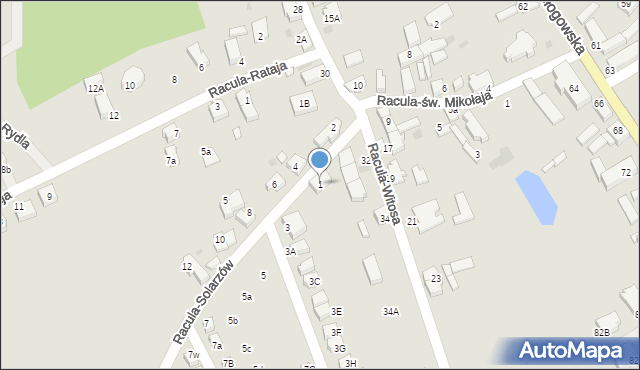 Zielona Góra, Racula-Solarzów Zofii i Ignacego, 1, mapa Zielona Góra