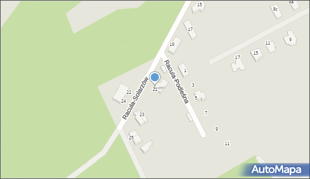 Zielona Góra, Racula-Solarzów Zofii i Ignacego, 21, mapa Zielona Góra