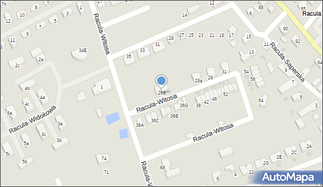 Zielona Góra, Racula-Witosa Wincentego, 29B, mapa Zielona Góra