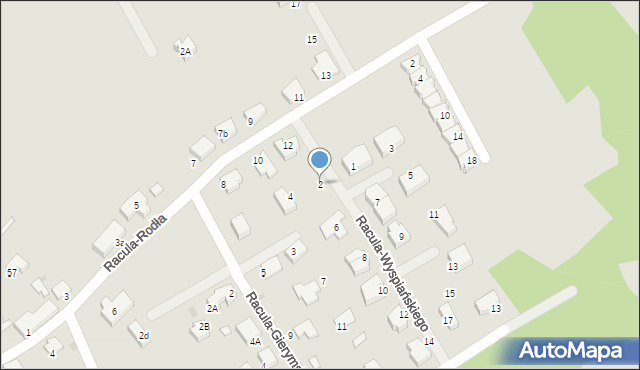 Zielona Góra, Racula-Wyspiańskiego Stanisława, 2, mapa Zielona Góra