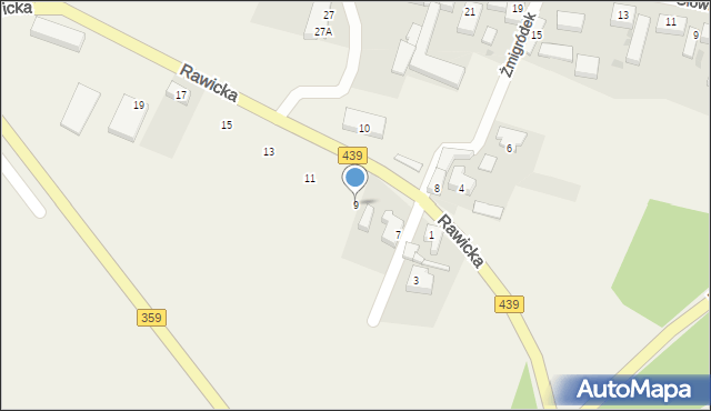 Żmigródek, Rawicka, 9, mapa Żmigródek