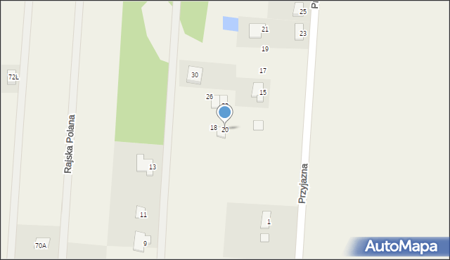 Żołędowo, Rajska Polana, 20, mapa Żołędowo