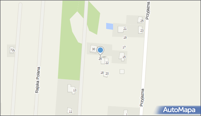 Żołędowo, Rajska Polana, 26, mapa Żołędowo