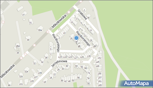 Żory, Raciborskiego, 24, mapa Żor