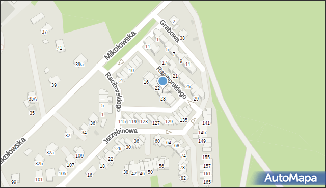 Żory, Raciborskiego, 26, mapa Żor