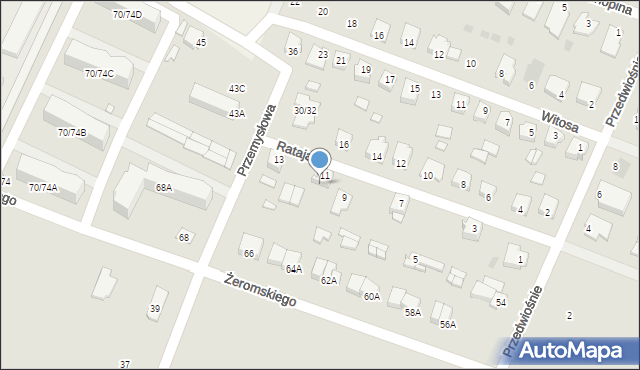 Żuromin, Rataja Macieja, 11a, mapa Żuromin