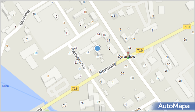 Żyrardów, Radziejowska, 10, mapa Żyrardów