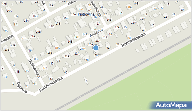 Żyrardów, Radziwiłłowska, 56, mapa Żyrardów