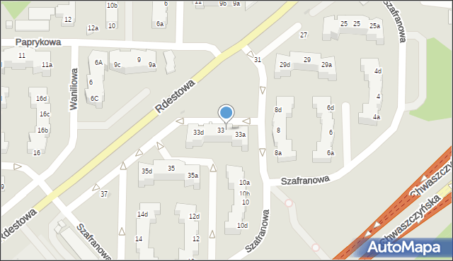 Gdynia, Rdestowa, 33b, mapa Gdyni