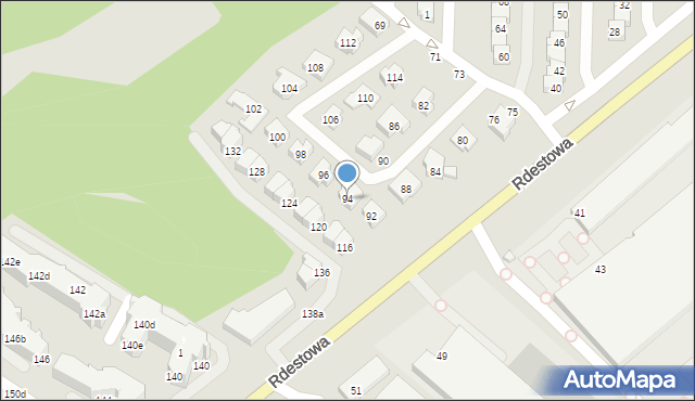 Gdynia, Rdestowa, 94, mapa Gdyni