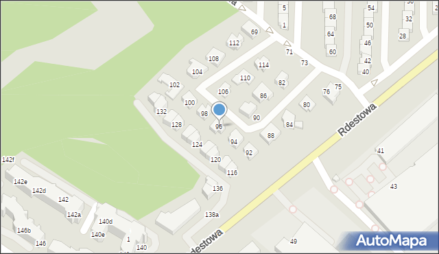Gdynia, Rdestowa, 96, mapa Gdyni