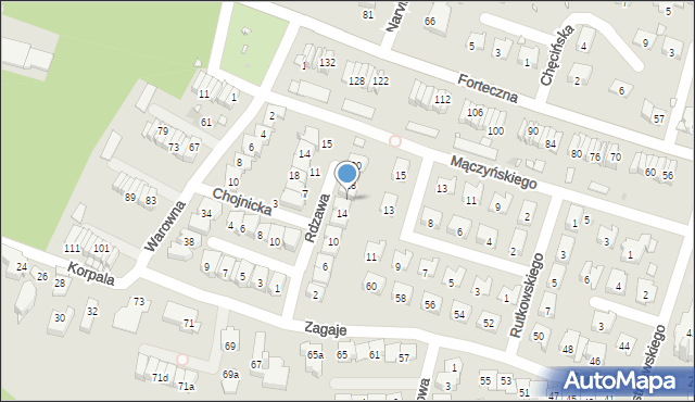 Kraków, Rdzawa, 16, mapa Krakowa