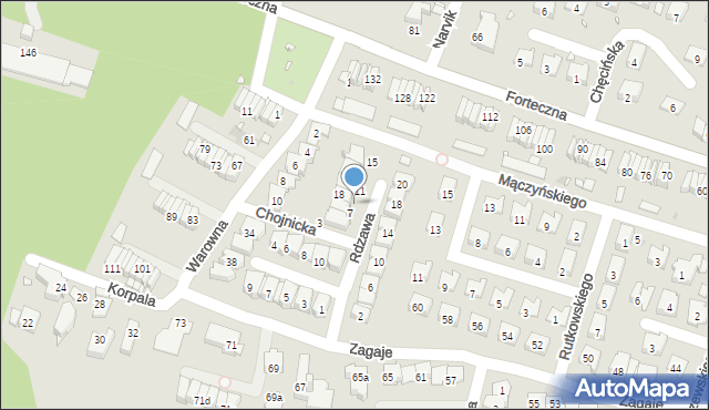 Kraków, Rdzawa, 9, mapa Krakowa