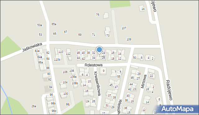 Poznań, Rdestowa, 28, mapa Poznania