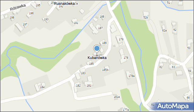 Rdzawka, Rdzawka, 186A, mapa Rdzawka