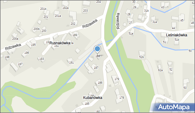Rdzawka, Rdzawka, 188, mapa Rdzawka